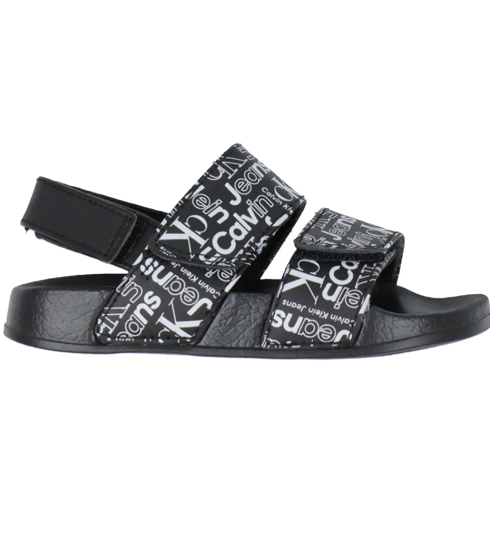 Calvin Klein Badesandaler*Badesandaler - Velcro - Sort m. Hvid