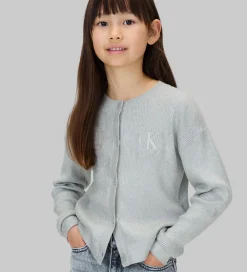 Striktrøjer-Calvin Klein Cardigan - Strik - Coated - Sølv