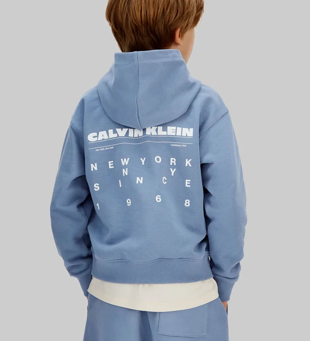 Calvin Klein Hættetrøjer*Hættetrøje - Relaxed - Satin Blue