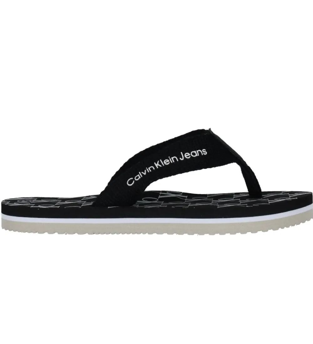 Klipklappere-Calvin Klein Klipklapper - Logo Print - Sort