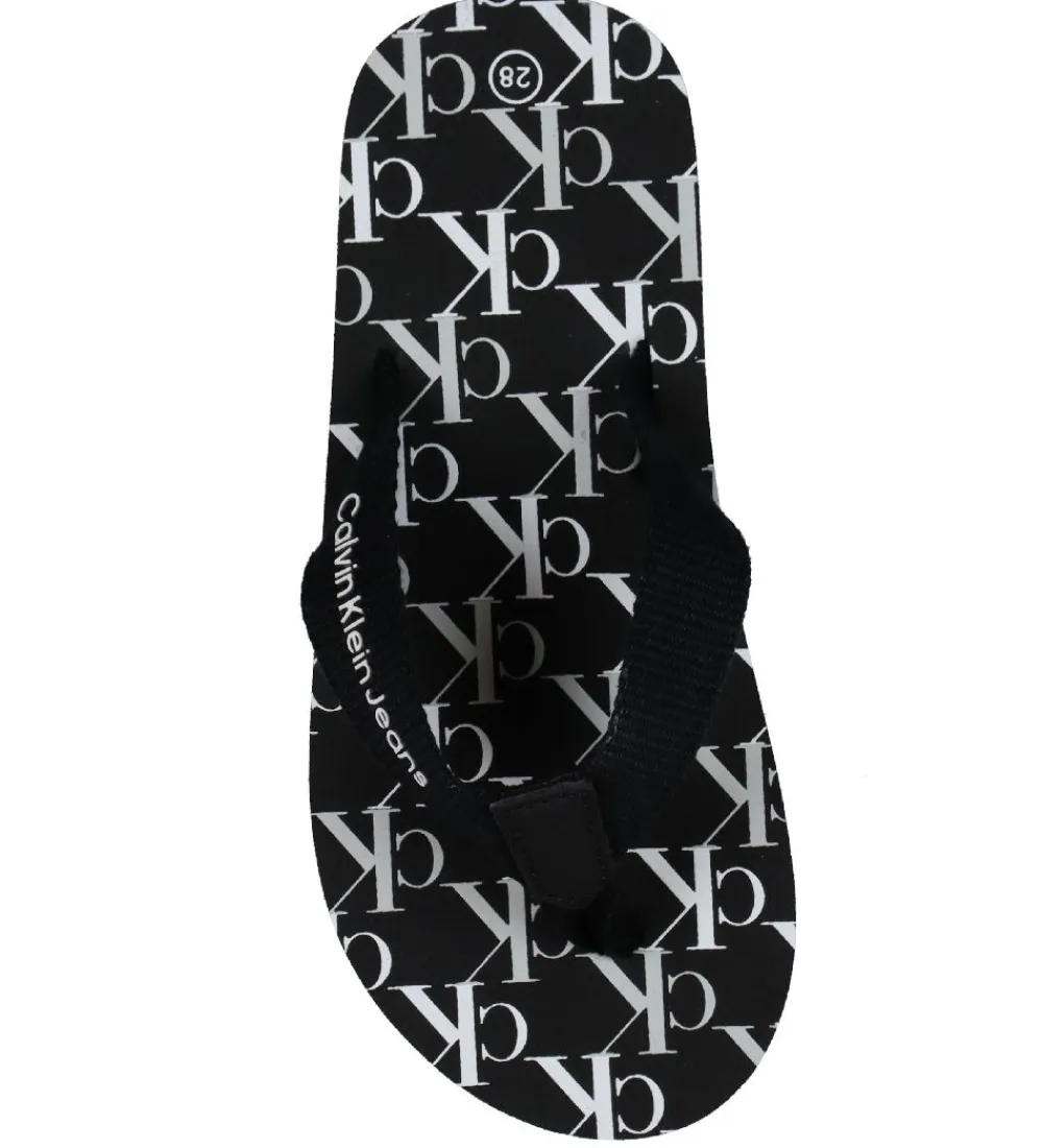 Klipklappere-Calvin Klein Klipklapper - Logo Print - Sort