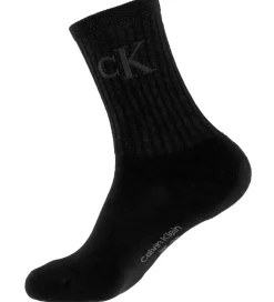 Strømper|Basis-Calvin Klein Strømper - 2-pak - Sort m. Logo