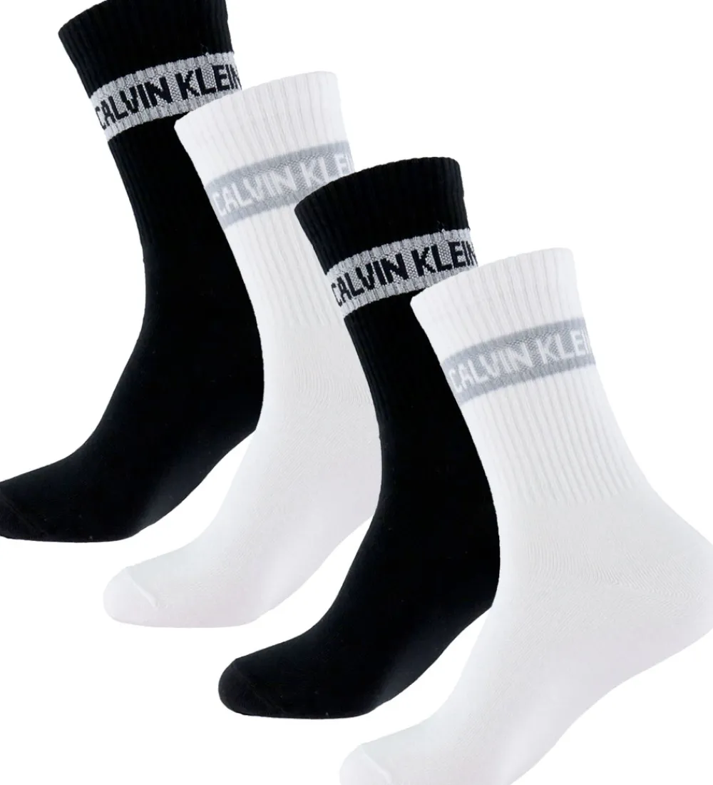 Strømper|Basis-Calvin Klein Strømper - 4-pak - Hvid/Sort