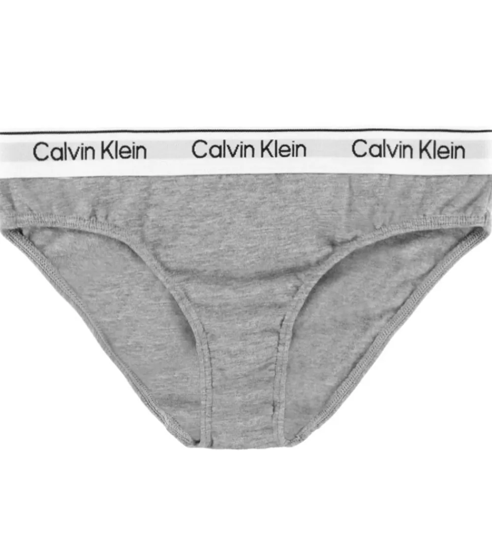 Undertøj-Calvin Klein Trusser - 2-pak - Silver eony/Gråmeleret