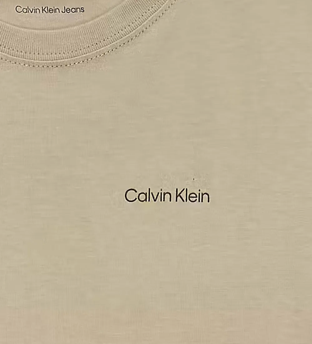 T-Shirts-Calvin Klein T-shirt - Chest Inst. Logo - Ancient Marble Grey