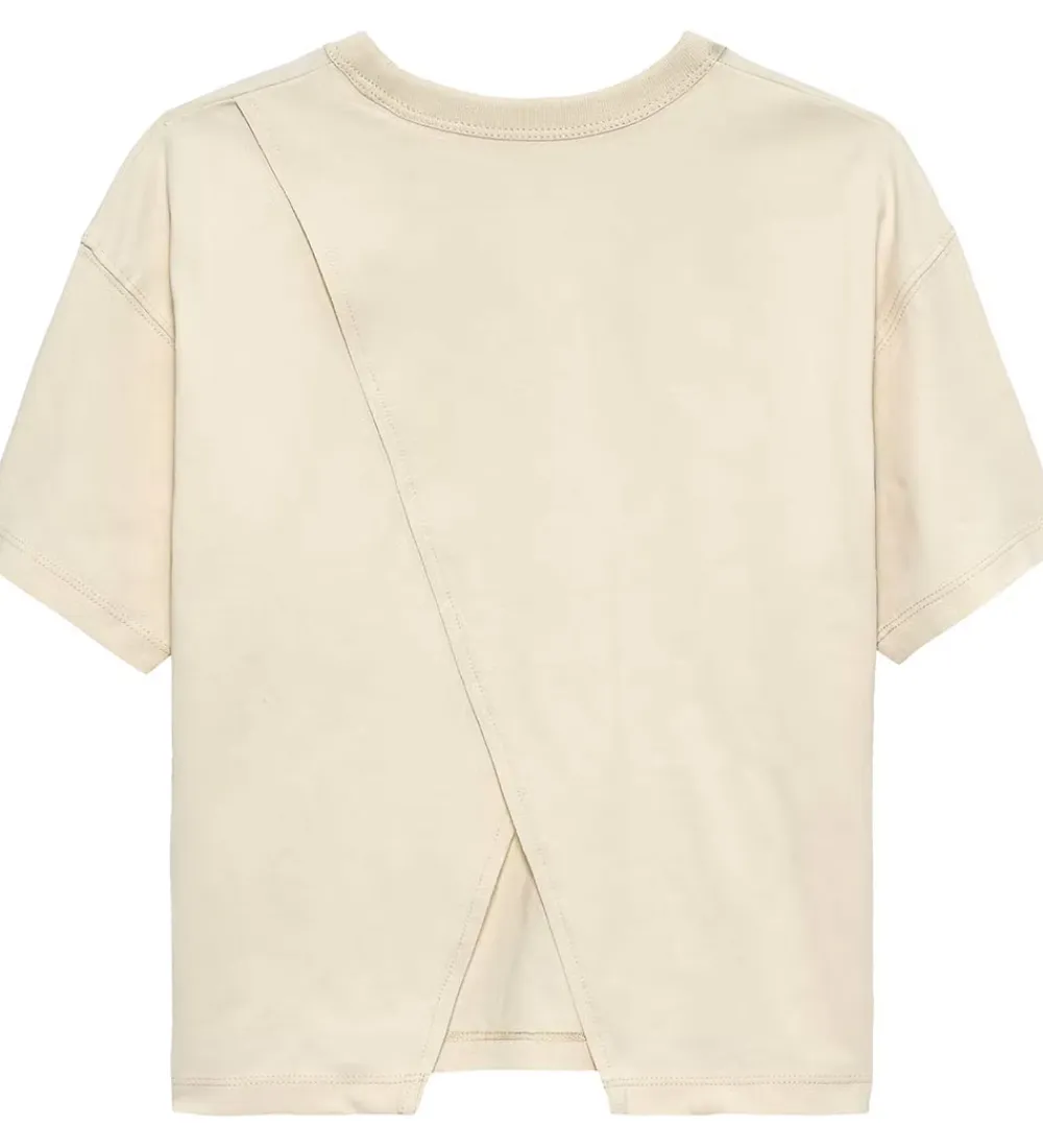 T-Shirts-Calvin Klein T-shirt - Folded Logo Label - White Gray