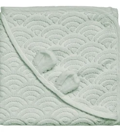 Cam Cam Babyhåndklæde- Og Poncho*Babyhåndklæde - 80x80 cm - Dusty Green m. Ører