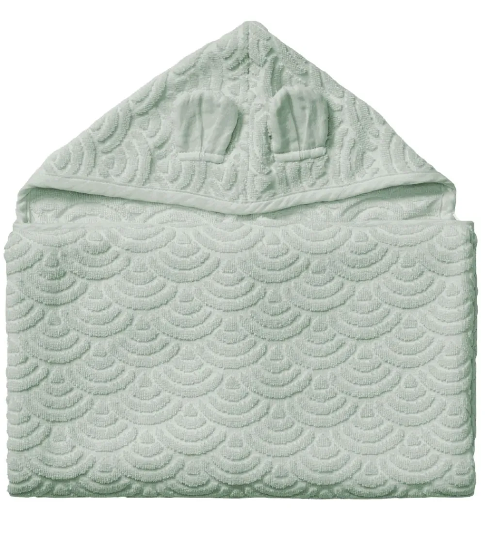 Cam Cam Babyhåndklæde- Og Poncho*Babyhåndklæde - 70x130 cm - Dusty Green m. Ører