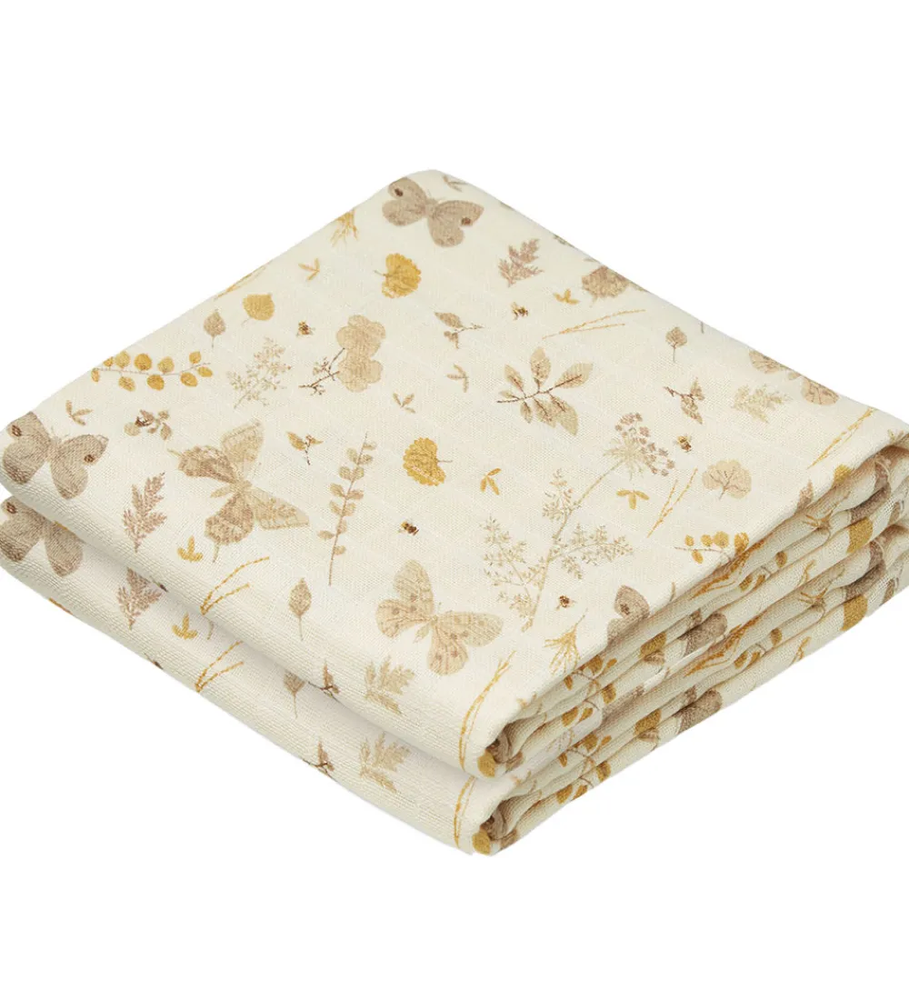 Babysvøb-Cam Cam Babysvøb - 120x120 cm - Beige m. Blade/Sommerfugle