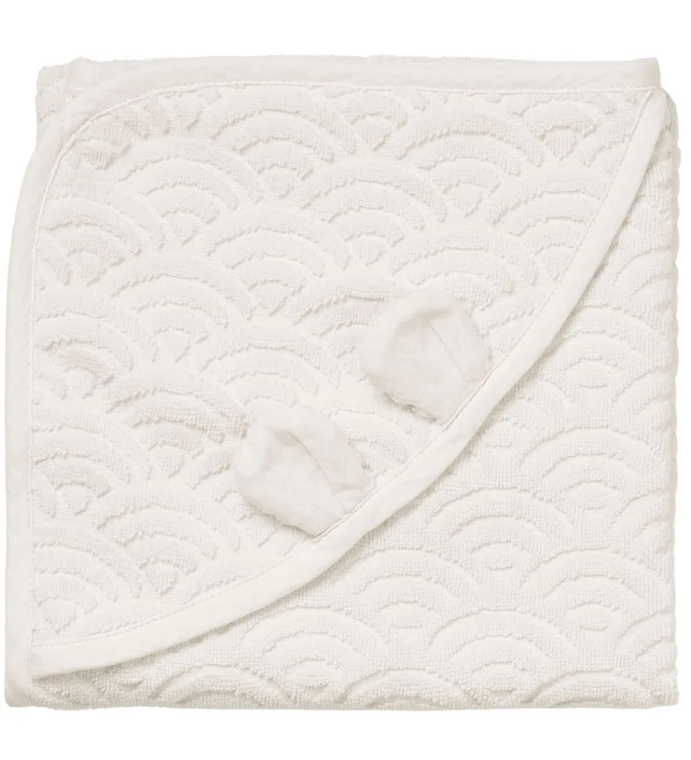 Cam Cam Babyhåndklæde- Og Poncho*Badeslag - 80x80 - Off-White m. Ører