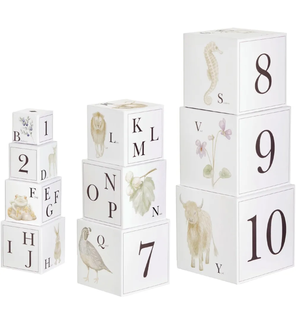 Cam Cam Stablelegetøj*Stableklodser - 10 stk. - Alphabet Animals