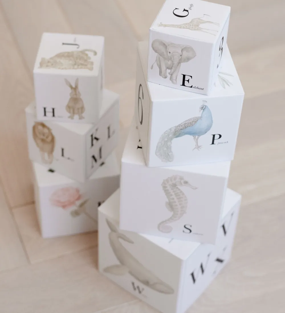 Cam Cam Stablelegetøj*Stableklodser - 10 stk. - Alphabet Animals