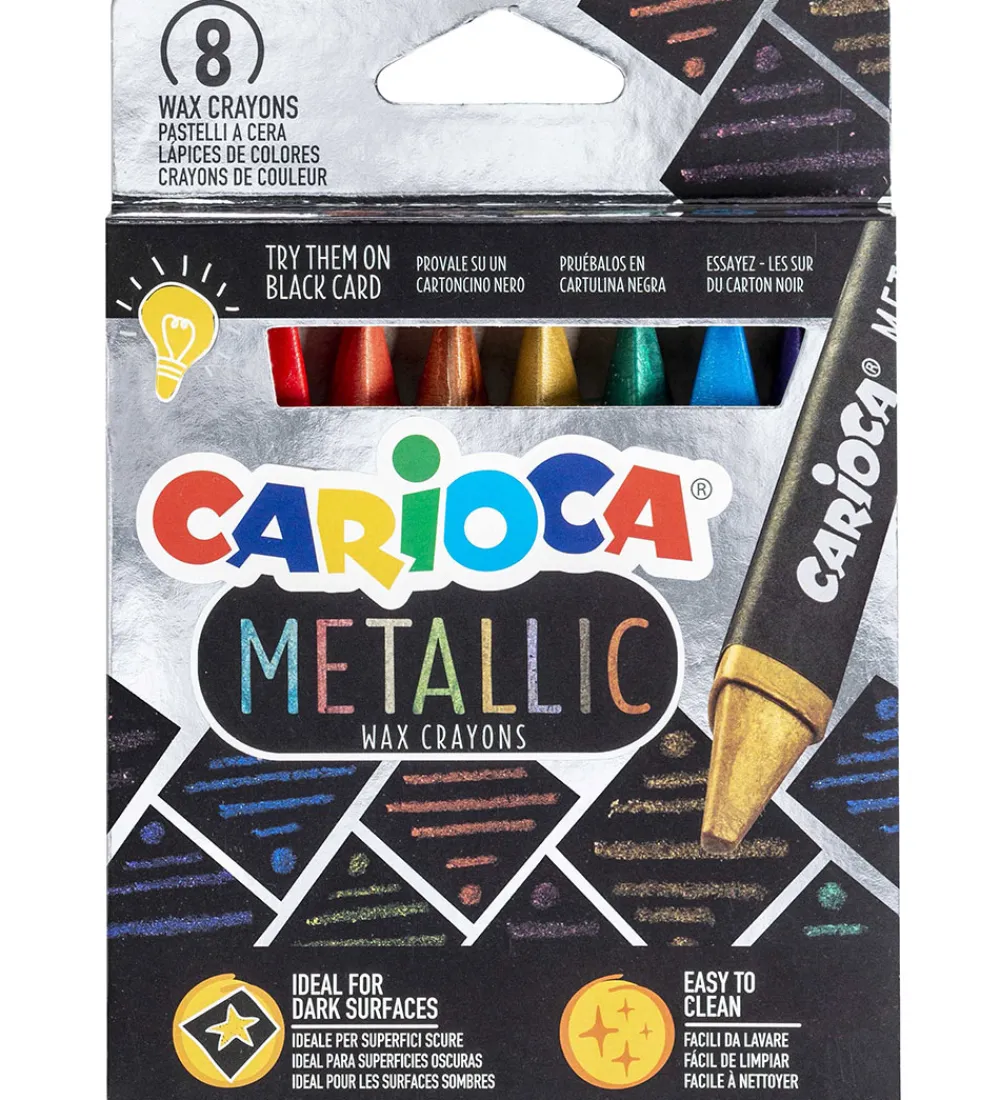 Carioca Skriveredskaber*Voksfarver - 8 stk - Metallic