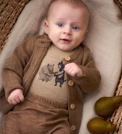 CeLaVi Striktrøjer*Cardigan - Uld - Cocoa Creme