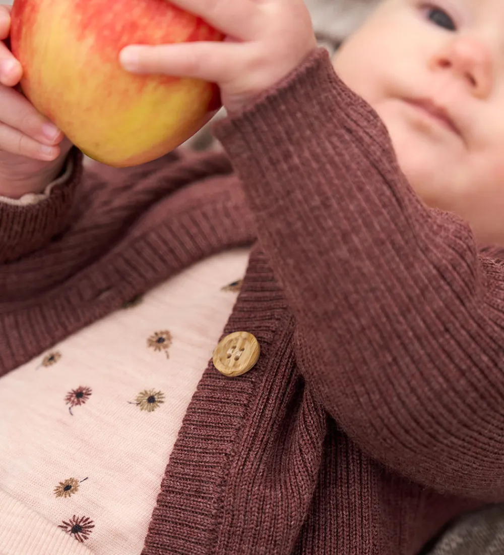 CeLaVi Striktrøjer*Cardigan - Uld - Marron