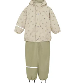 CeLaVi Regntøj*Regntøj m. Seler/Fleece - Recycle PU - White Pepper m. Pr