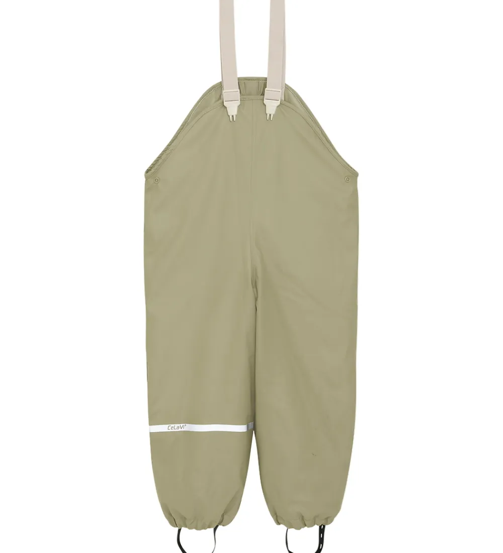CeLaVi Regntøj*Regntøj m. Seler/Fleece - Recycle PU - White Pepper m. Pr