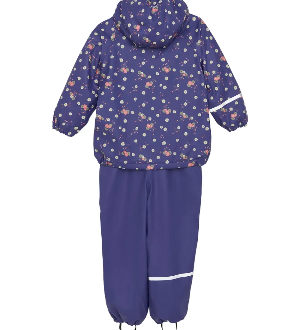CeLaVi Regntøj*Regntøj m. Seler/Fleece - Recycle PU - Skipper Blue m. Pr