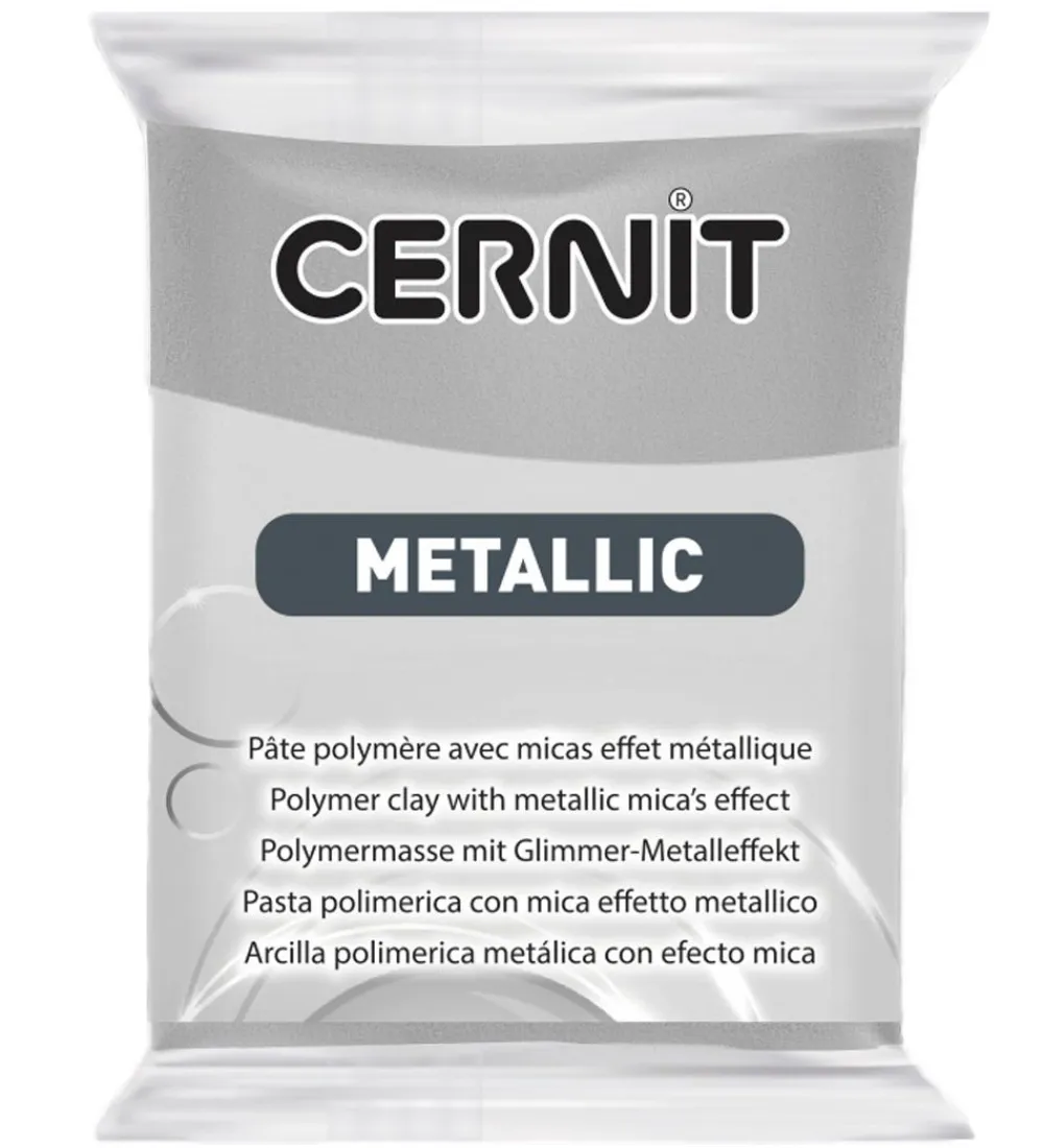 Modellervoks-Cernit Polymer Ler - Metallic - Sølv
