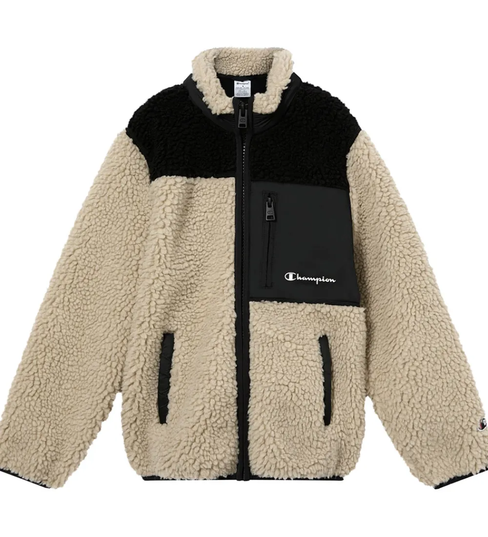 Fleece-Champion Fleecejakke - Neutral Chino Beige m. Sort