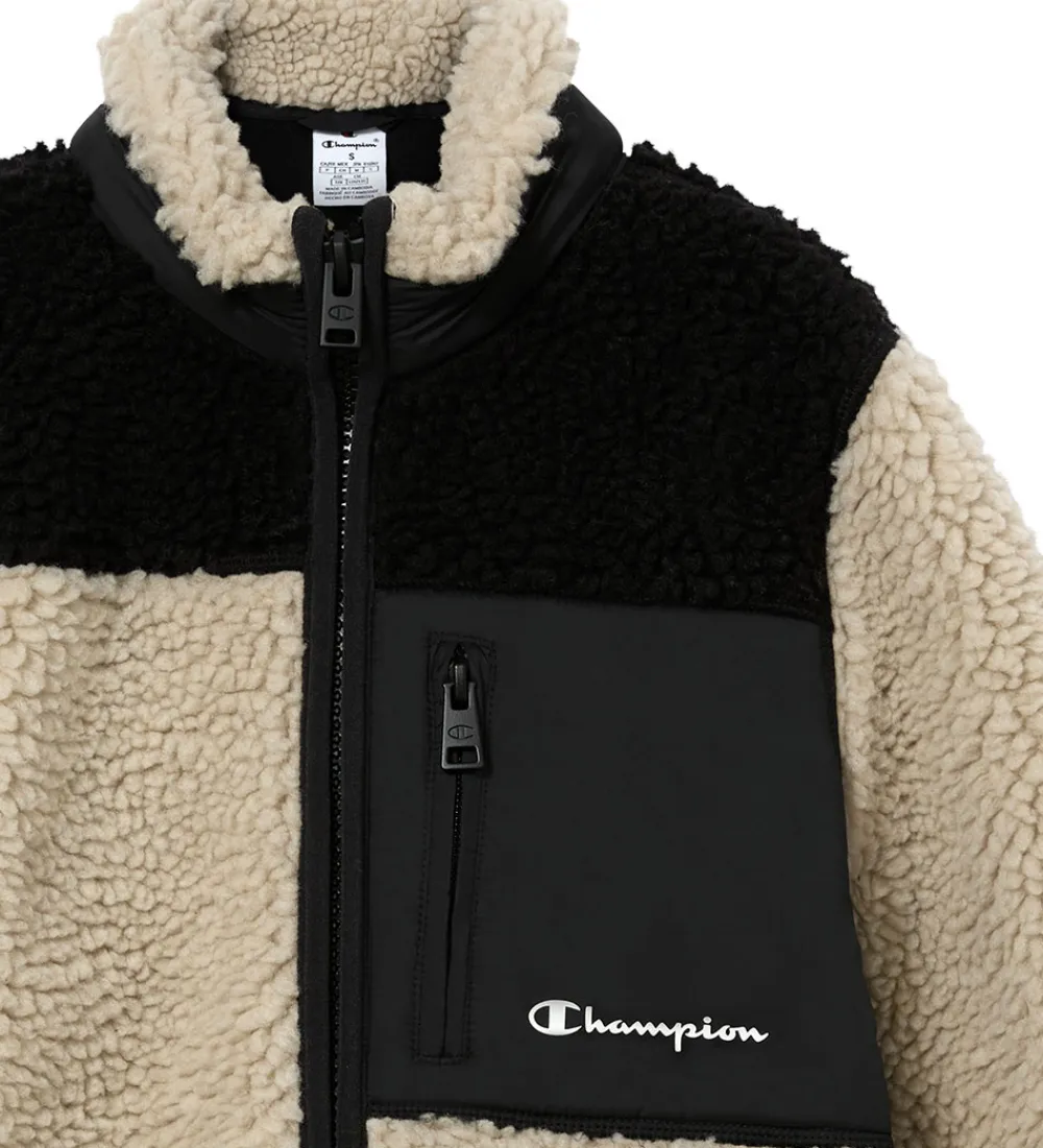 Fleece-Champion Fleecejakke - Neutral Chino Beige m. Sort