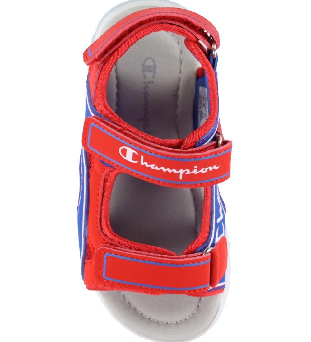 Champion Blinkesko*Sandaler m. Lys - Wave B PS - Blå/Rød