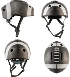 Cykelhjelme|Cykelhjelme-Crazy Safety Cykelhjelm m. Lys - Football - Sort