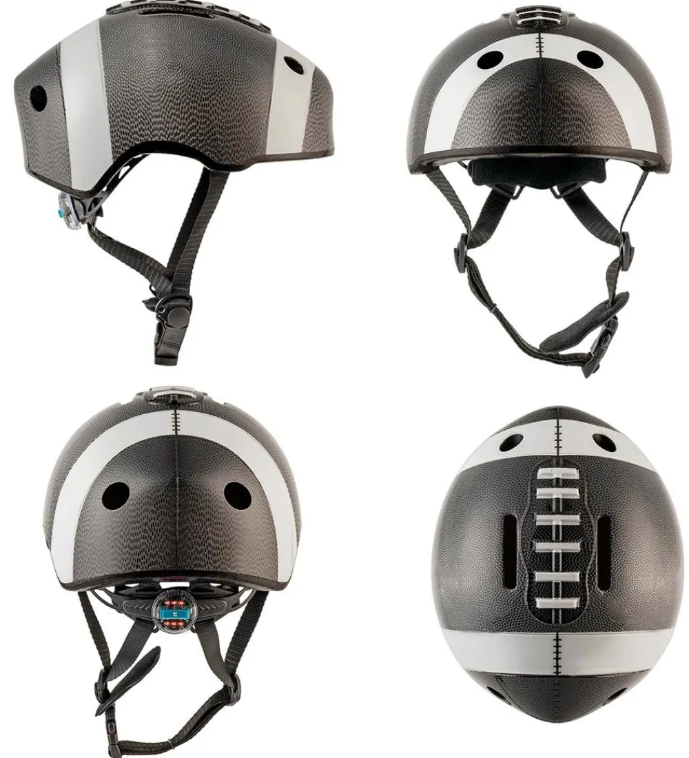 Cykelhjelme|Cykelhjelme-Crazy Safety Cykelhjelm m. Lys - Football - Sort