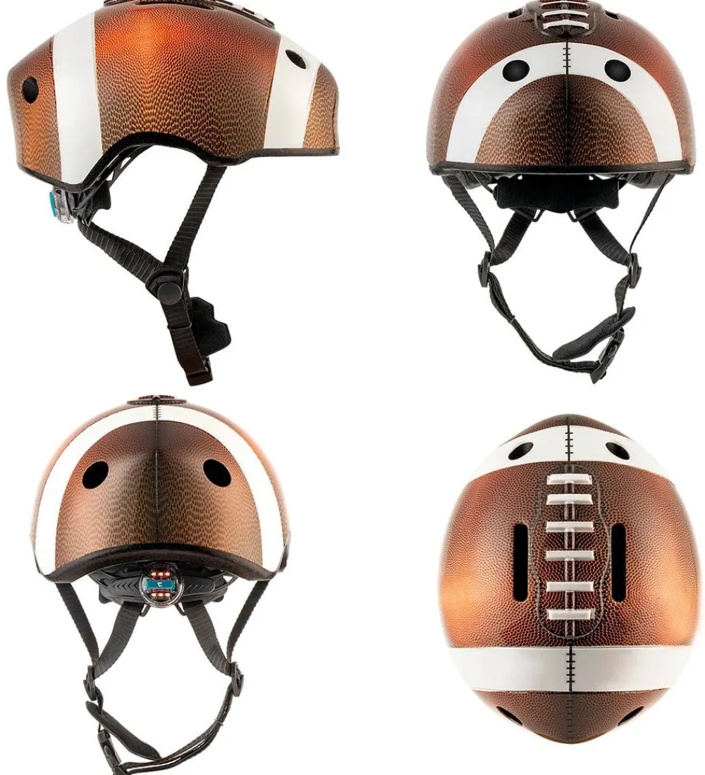 Crazy Safety Cykelhjelme|Cykelhjelme*Cykelhjelm m. Lys - Football - Brun