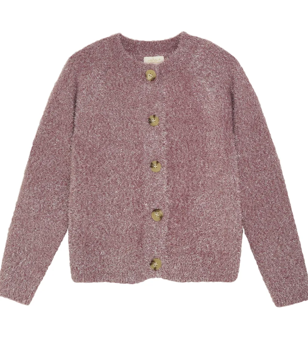 Striktrøjer-Creamie Cardigan - Strik - Glitter - Crushed Berry