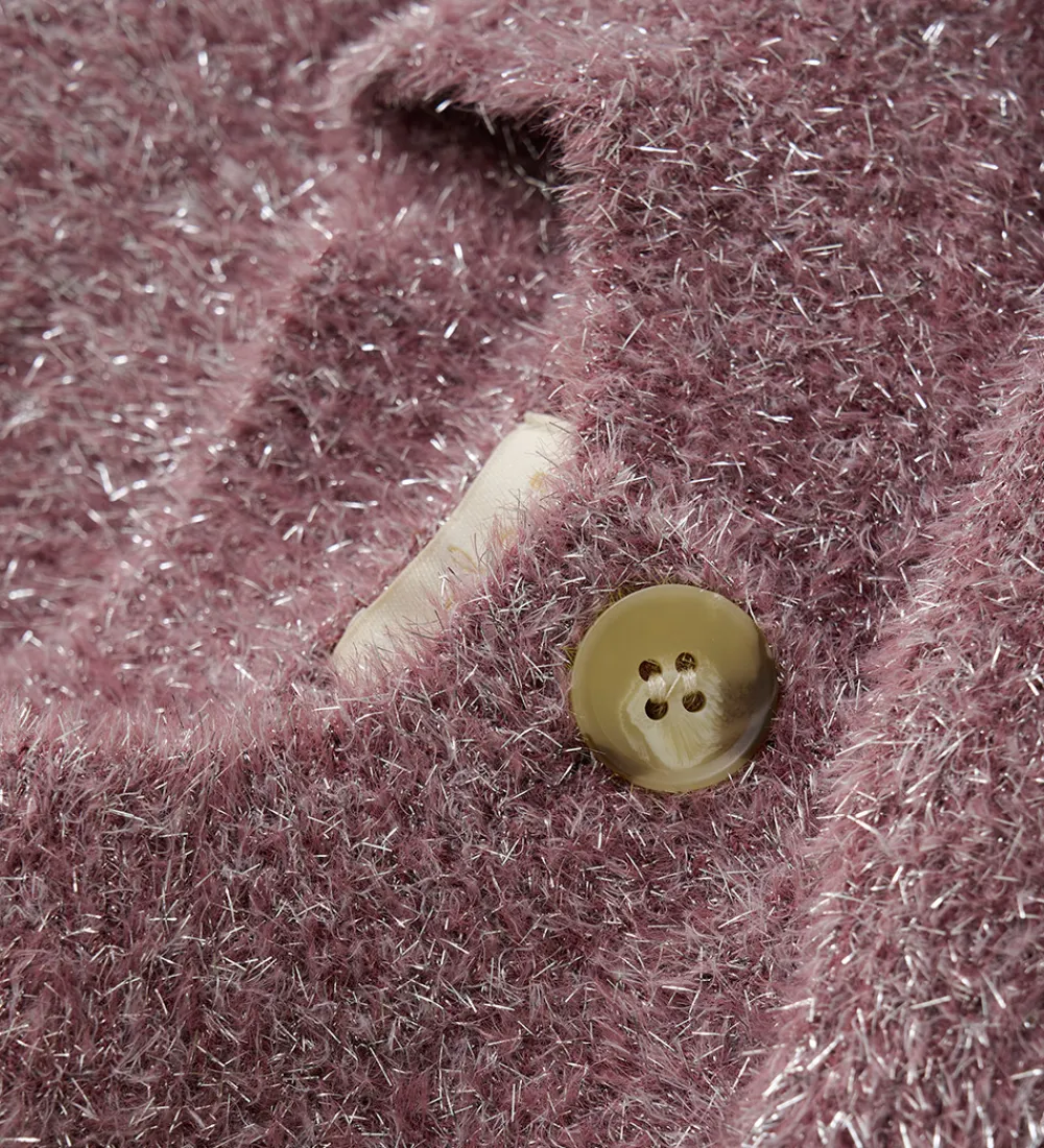 Striktrøjer-Creamie Cardigan - Strik - Glitter - Crushed Berry
