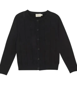 Striktrøjer-Creamie Cardigan - Strik - Pointelle - Sort