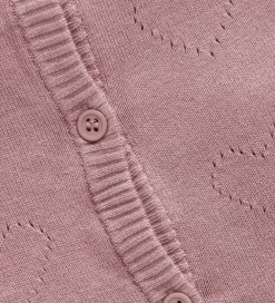 Creamie Striktrøjer*Cardigan - Viskose/Nylon - Pointelle - Woodrose