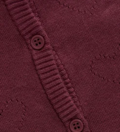 Striktrøjer-Creamie Cardigan - Viskose/Nylon - Pointelle - Vineyard Wine