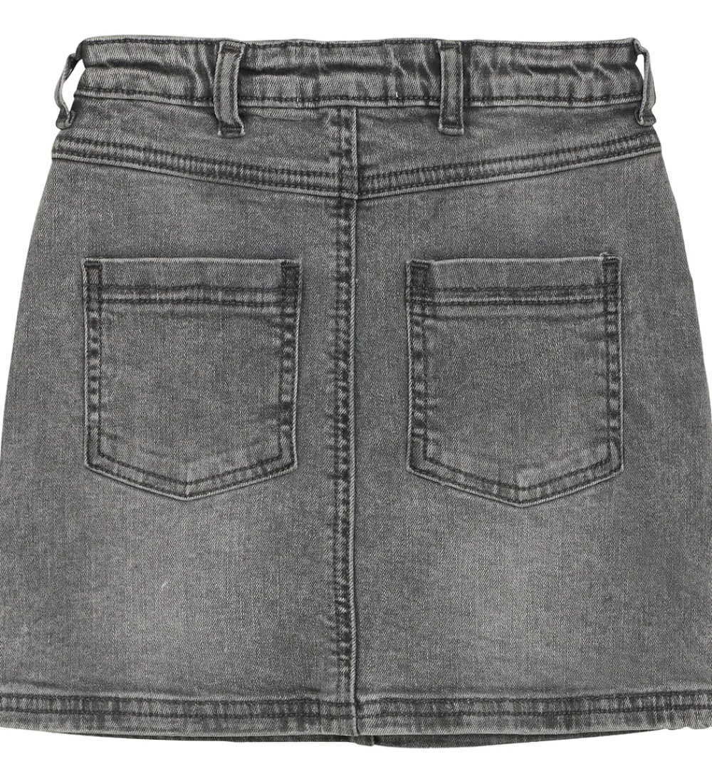 Nederdele-Creamie Nederdel - Light Grey Denim