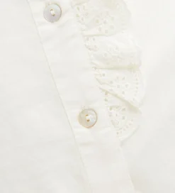 Skjorter-Creamie Skjorte - Woven - Cloud m. Broderie Anglaise