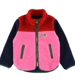 Fleece-Danefæ Fleecejakke - Danebaever - Red/Navy/Spicy Pink