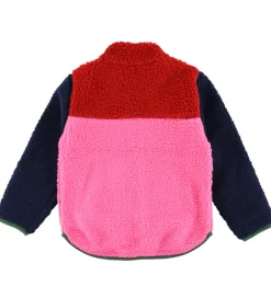 Fleece-Danefæ Fleecejakke - Danebaever - Red/Navy/Spicy Pink