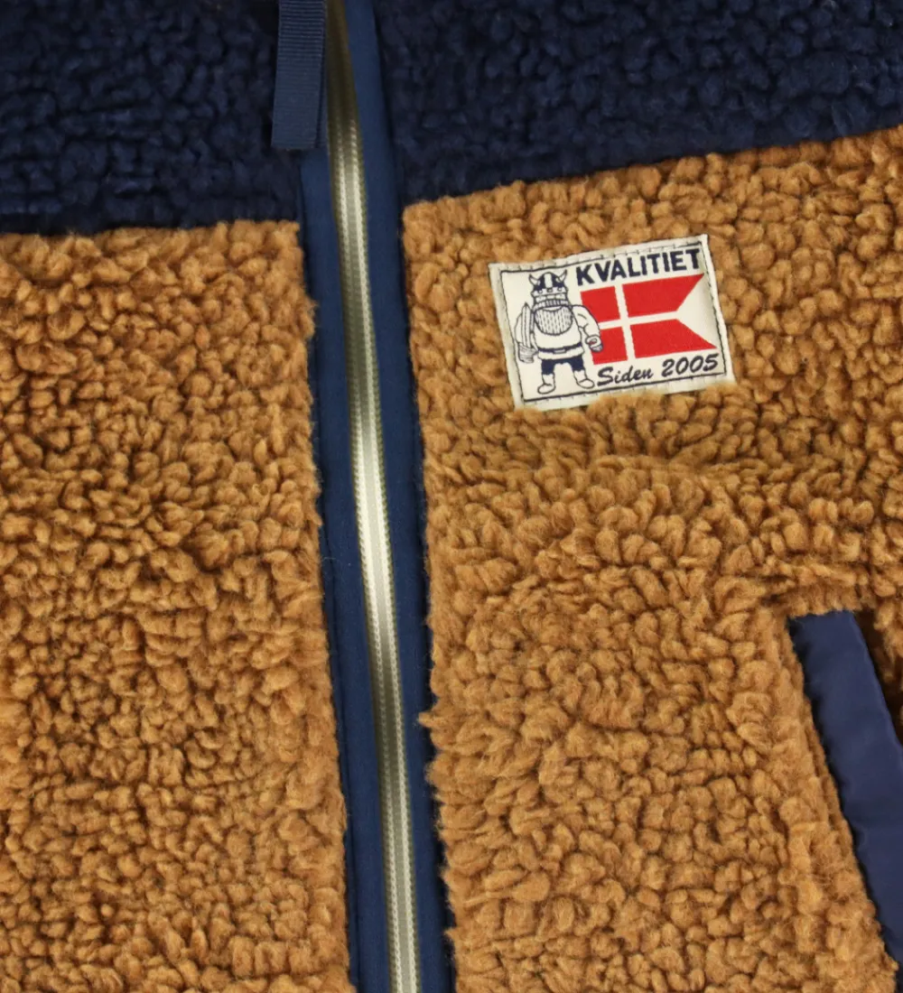 Fleece-Danefæ Fleecejakke - Danodder - Caramel/Navy/Slate