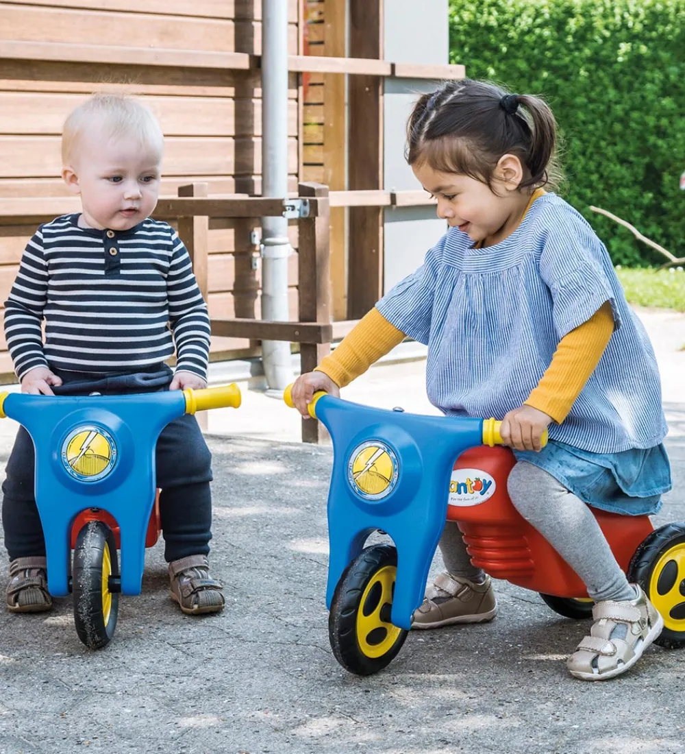 Dantoy Løbecykler*Motorcykel m. Plastikhjul - 58,5 cm - Rød/Blå/Gul