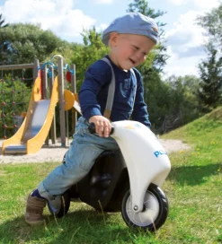 Løbecykler-Dantoy Politi Scooter m. Gummihjul - Sort/Hvid