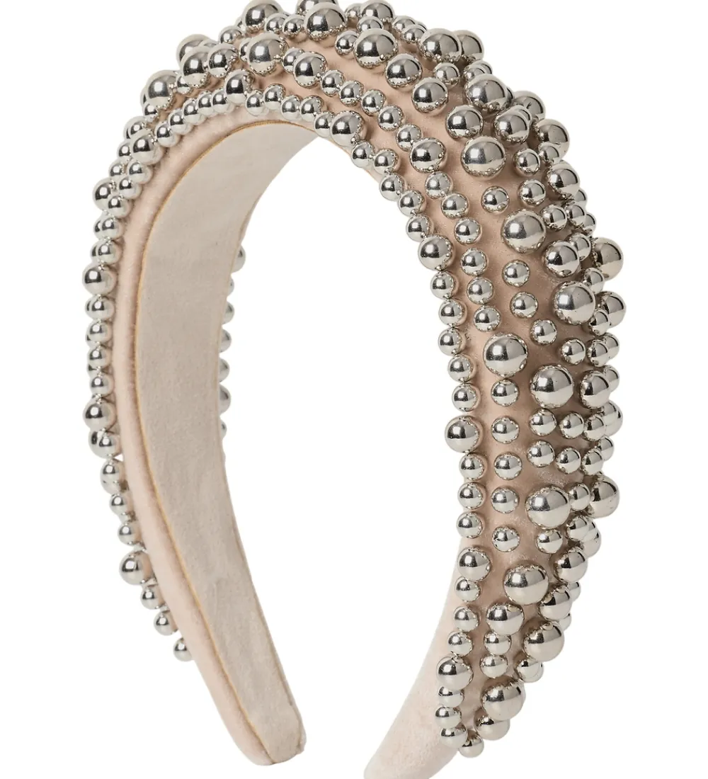 DAY ET Hårpynt*Hårbøjle - Beaded Chrome Hair Band - Silver