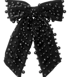 Hårpynt-DAY ET Hårspænde - Pearly Velvet Bow - Sort
