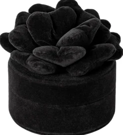 Smykkeskrin|Smykker-DAY ET Smykkeskrin - Velvet Flower Jewelry Round - Sort