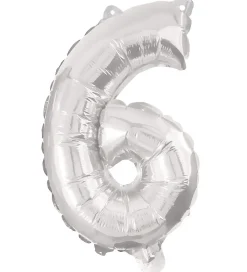 Decorata Party Festartikler*Foileballon - 85 cm - No 6 - Sølv