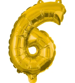 Festartikler-Decorata Party Foileballon - 85 cm - No 6 - Guld