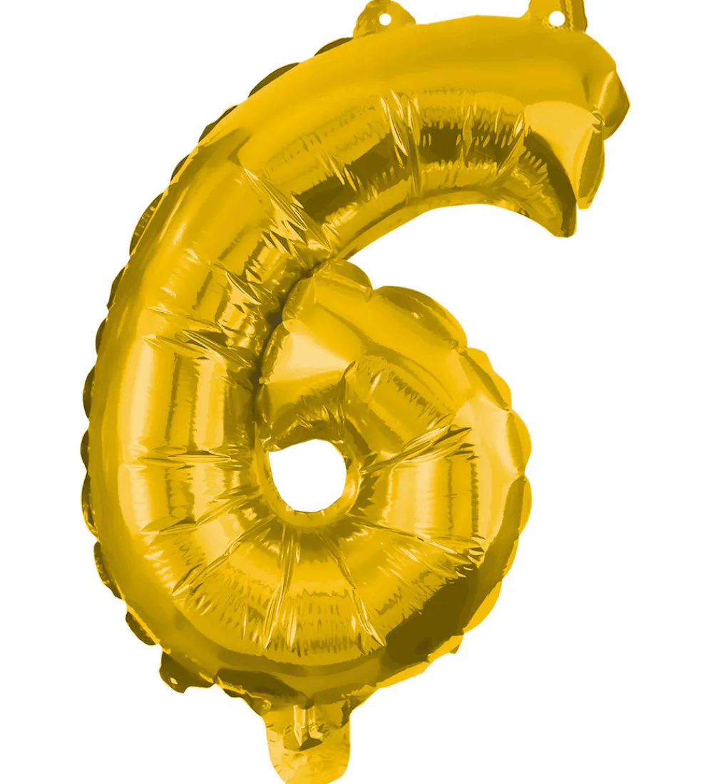 Festartikler-Decorata Party Foileballon - 85 cm - No 6 - Guld