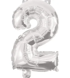 Festartikler-Decorata Party Foileballon - 85 cm - No 2 - Sølv