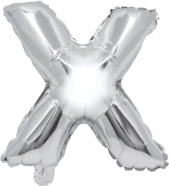 Festartikler-Decorata Party Foileballon - 31 cm - X - Sølv