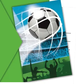 Festartikler-Decorata Party Invitationer - 6-pak - Soccer Fan